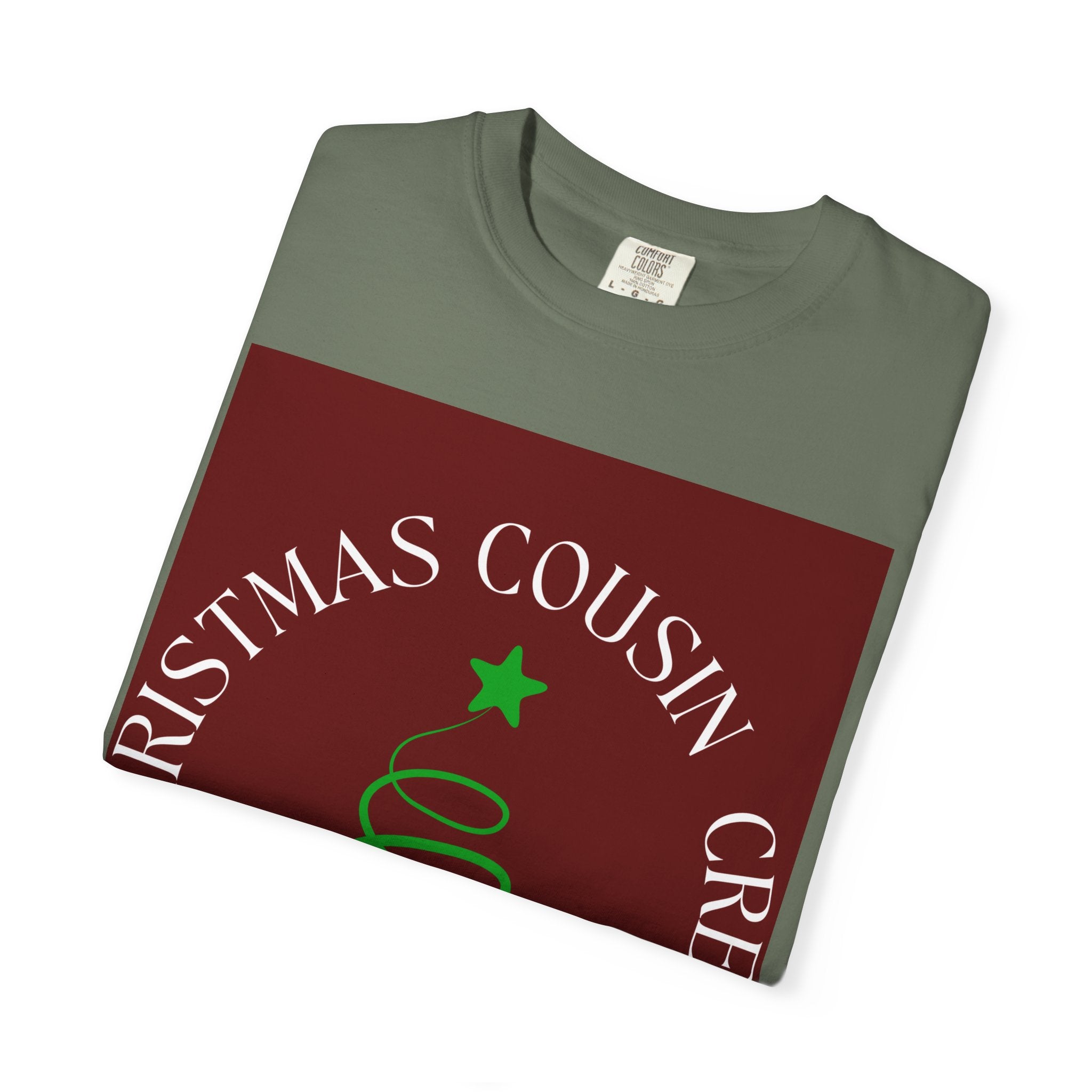 Christmas Cousin Crew T-Shirt — Holiday Family Tee with Minimal Tree Design
