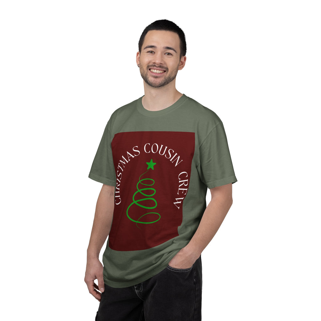 Christmas Cousin Crew T-Shirt — Holiday Family Tee with Minimal Tree Design