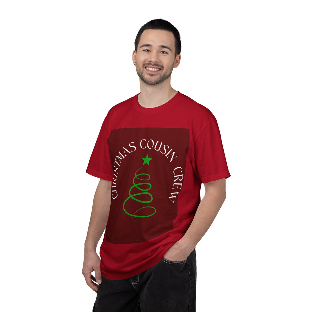 Christmas Cousin Crew T-Shirt — Holiday Family Tee with Minimal Tree Design