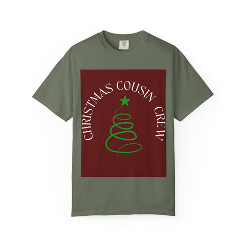 Christmas Cousin Crew T-Shirt — Holiday Family Tee with Minimal Tree Design