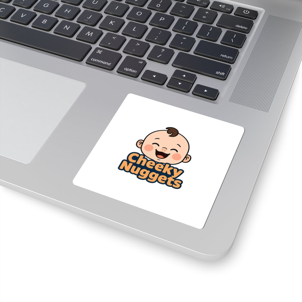 Cheeky Nuggets Baby Face Kiss-Cut Sticker — Cute Nursery Decal for Laptops, Water Bottles & Baby Shower Favors