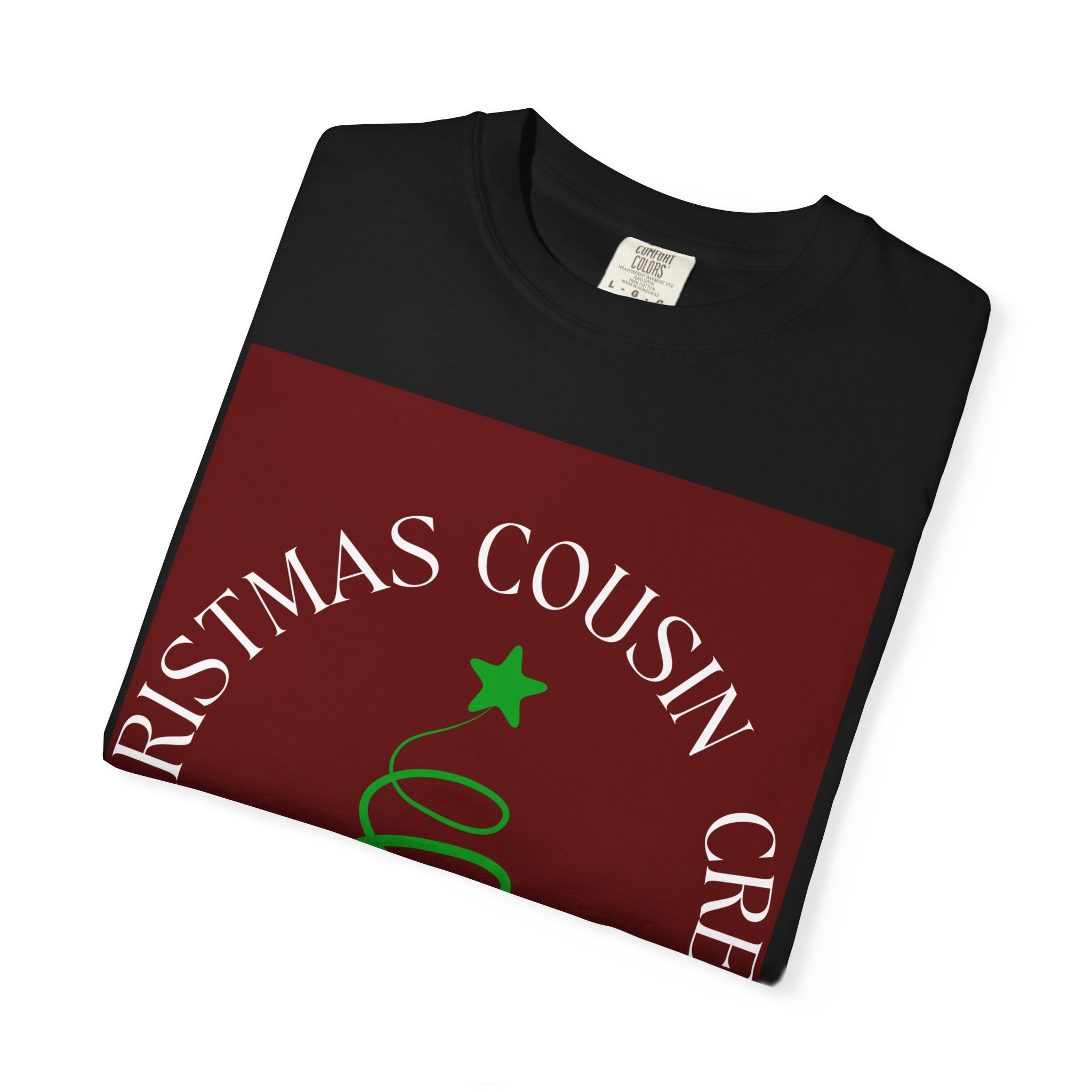 Christmas Cousin Crew T-Shirt — Holiday Family Tee with Minimal Tree Design