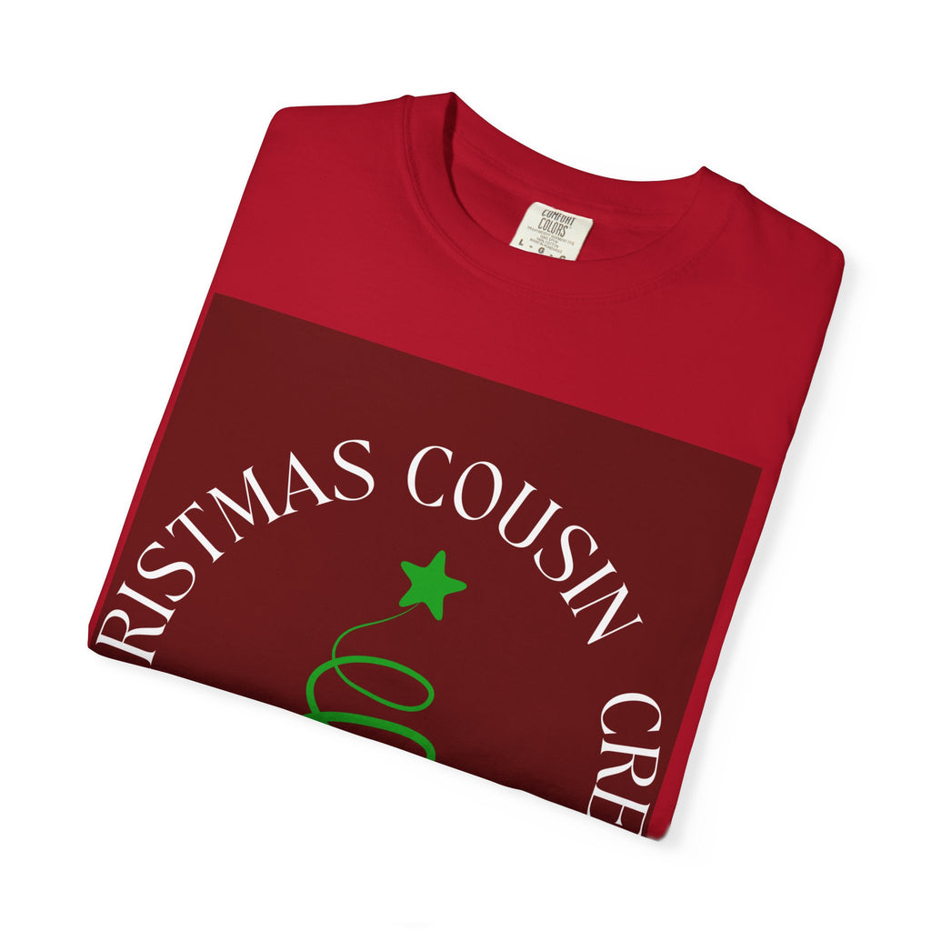 Christmas Cousin Crew T-Shirt — Holiday Family Tee with Minimal Tree Design